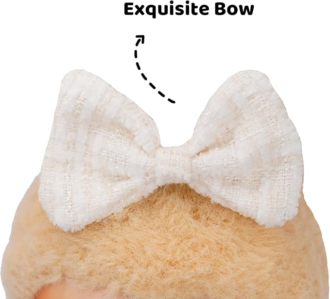 17cm Doll Clothes - Premium Handmade Clothes 3 Piece Set Velvet Bowknot & Bag & Dress Adjustable Outfit - Luxury Chic Style Set High-End Fashion Accessories White Bow Set - (No Doll)