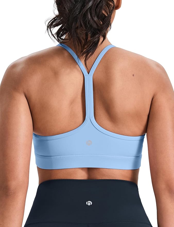 HeyNuts to Freest Womens Y Back Sports Bra, Spaghetti Strap Racerback Low Impact Workout Yoga Tops Padded A-C Cups *Updated