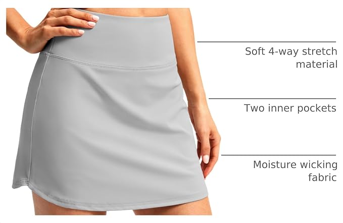 G Gradual 16"/18" Skorts for Women Golf Skirt with 2 Pockets Summer Casual | Built-In Shorts, High Waist, Soft 4-Way Stretch, Breathable Mesh Liner, Tennis Pickleball Athletic Wear, Easy To Match
