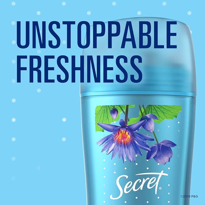 Secret Invisible Solid Antiperspirant and Deodorant, Waterlily Scent, 2.6 oz (Pack of 2)