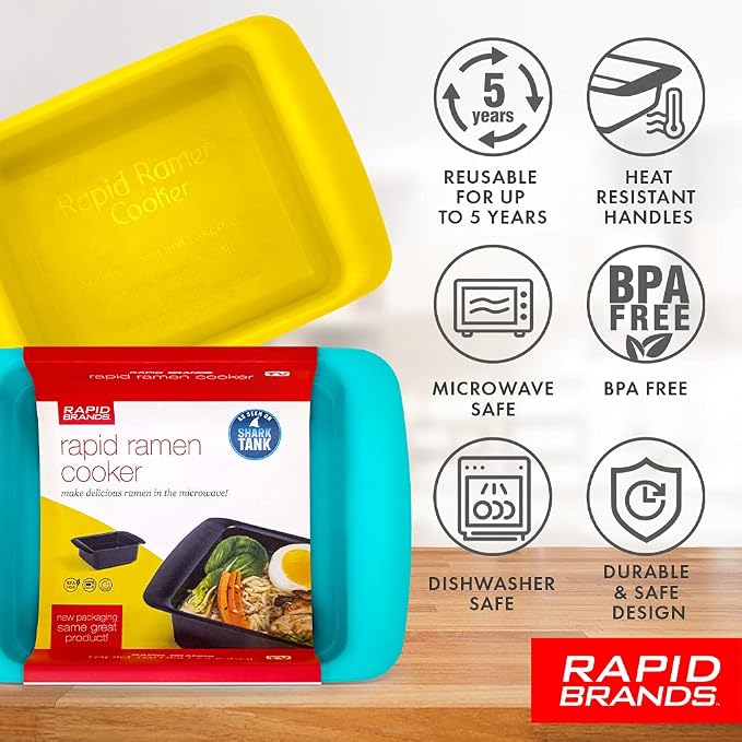 Rapid Ramen Cooker | Microwavable Cookware for Instant Ramen | BPA Free and Dishwasher Safe | Perfect for Dorm, Small Kitchen or Office | Green