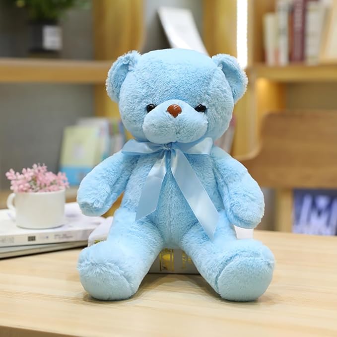 Teddy Bear Stuffed Animal, 12inch Teddy Bear Plush Toy, Birthday Valentine's Day Xmas Gifts for Kids Boys Girls Friends (A-Blue)