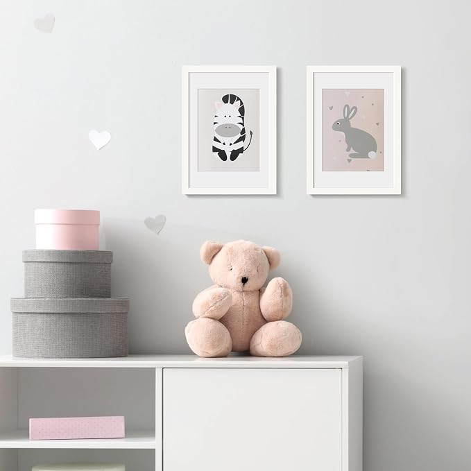 upsimples A4 Picture Frame, Display Pictures 6x8 with Mat or 8.3 x 11.7 Without, Wall Hanging Photo Frames, White, 1 Pack