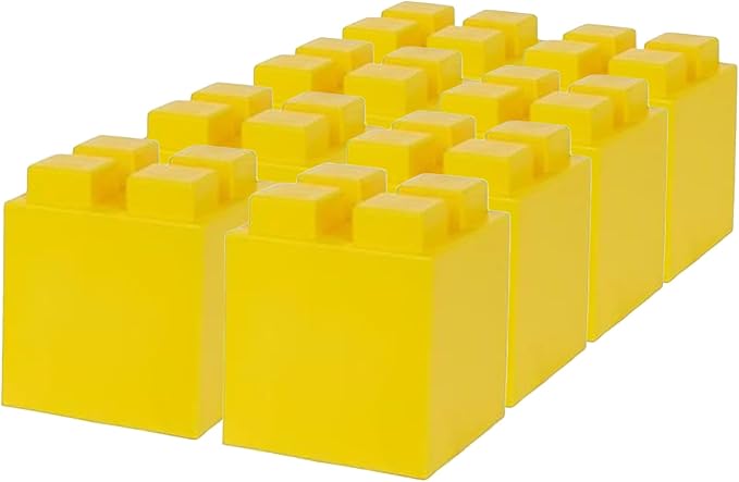 EverBlock 6" x 6" Half Size Plastic Modular Block Bulk Pack | Giant Building Blocks | Easy to Connect & Reuse | Indoor & Outdoor Use | Build Displays & Structures | Yellow