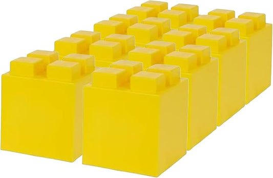 EverBlock 6" x 6" Half Size Plastic Modular Block Bulk Pack | Giant Building Blocks | Easy to Connect & Reuse | Indoor & Outdoor Use | Build Displays & Structures | Yellow