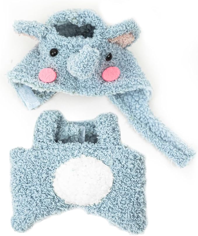 Clothes for 17cm Dolls(NO Doll) Outfit with Accessories Suit Cute Stylish Dress Up Set Elephant
