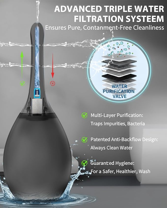 Enema Douche Anti Back-Flow, Anal Douche Connected to Shower Hole,Enema Bulb with 7 Spouts, Reusable Enima Vaginal Cleaner kit for Men Women