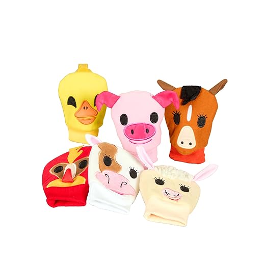 Excellerations My First Farm Hand Puppets, Ideal for Left of Right Handed Infant, Toddler or Child, Set of 6, Educational Kids Toy