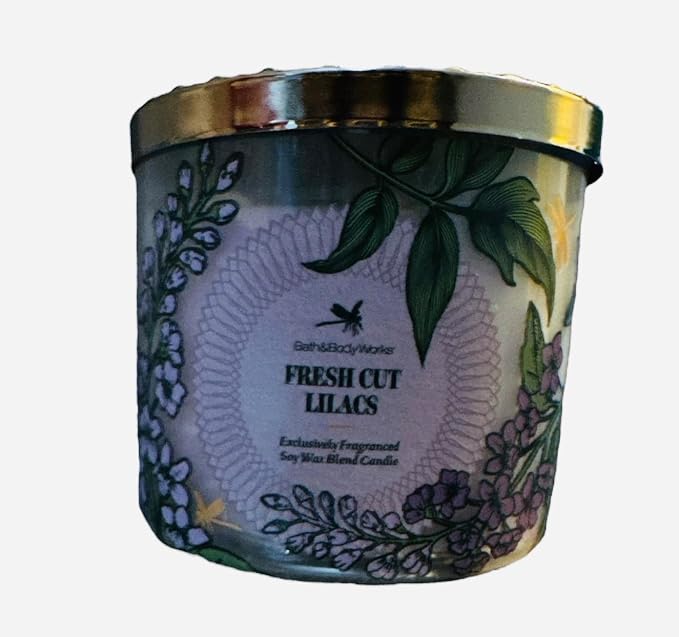 Bath and Body Works, White Barn 3-Wick Candle w/Essential Oils - 14.5 oz - 2021 Fresh Spring Scents! (Fresh Cut Lilacs)