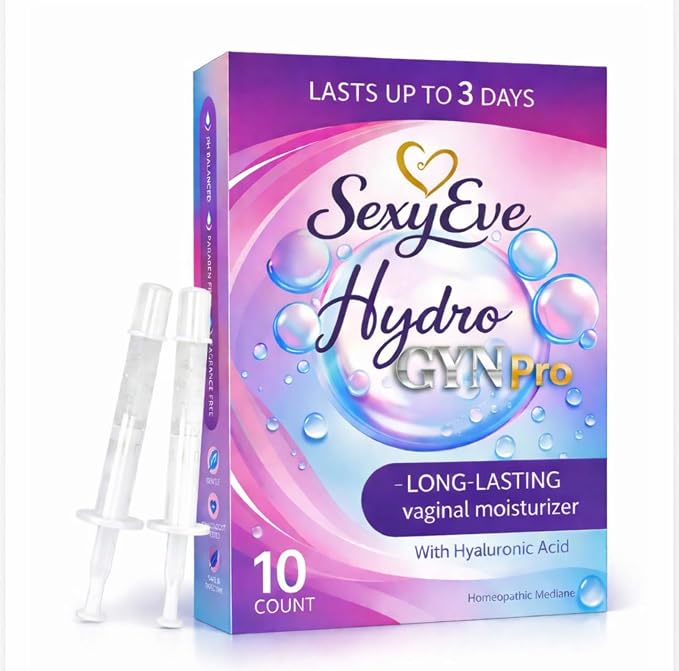 SexyEve Hydro GYN Pro Vaginal Moisturizer | Long-Lasting Relief for Dryness & Irritation | Hyaluronic Acid & Vitamin E | Hormone-Free Feminine Care | Pre- & Post-Menopausal | 10 Applicators