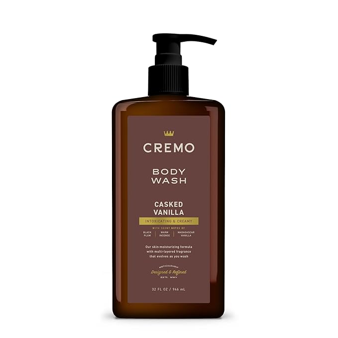 Cremo Rich-Lathering Casked Vanilla Body Wash for Men, 32 Fl Oz