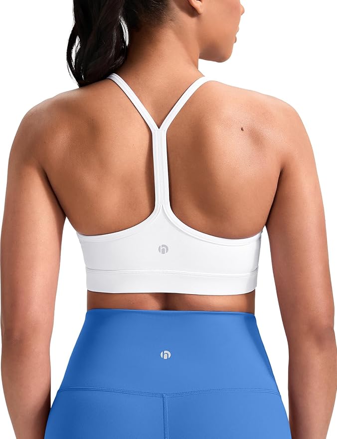 HeyNuts to Freest Womens Y Back Sports Bra, Spaghetti Strap Racerback Low Impact Workout Yoga Tops Padded A-C Cups *Updated