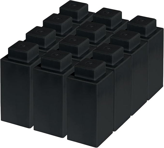 EverBlock 3" x 3" Single Life-Size Plastic Modular Bulk Pack | Giant Building Blocks | Easy to Connect & Reuse | Indoor & Outdoor Use | Build Displays & Structures | Black
