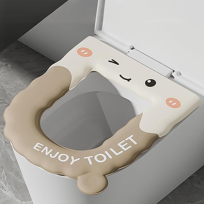Thick Toilet Seat Cover, Kids Toilet Seat Covers For Bathroom, Waterproof Washable Eva Toilet Cushion Seat Warmer, Soft Close Toilet Seat Cushion For Seniors, Pressure & Pain Relief Comfort (Coffee)