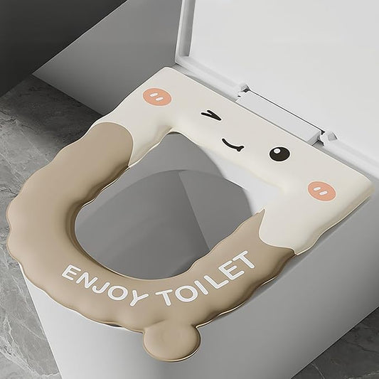Thick Toilet Seat Cover, Kids Toilet Seat Covers For Bathroom, Waterproof Washable Eva Toilet Cushion Seat Warmer, Soft Close Toilet Seat Cushion For Seniors, Pressure & Pain Relief Comfort (Coffee)