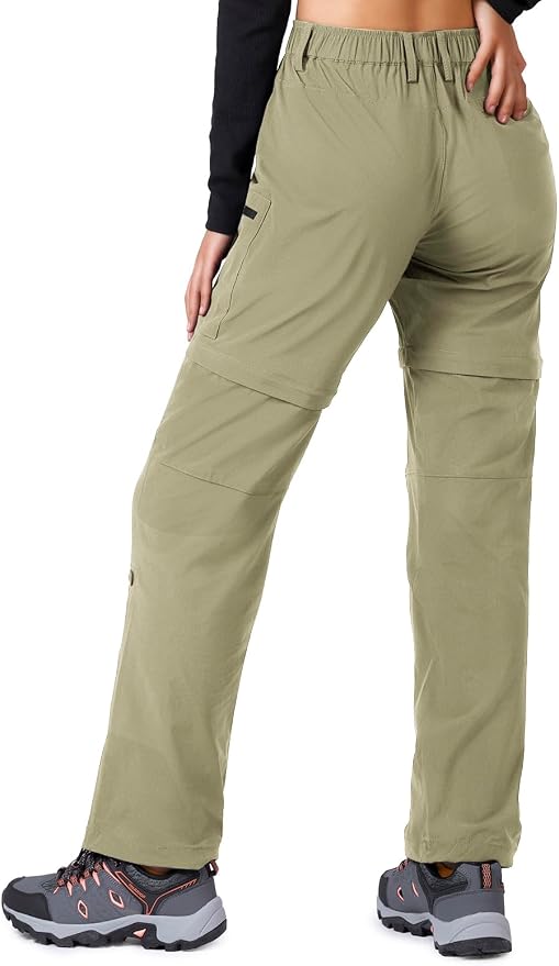 Cycorld Women's-Hiking-Pants-Convertible Quick-Dry-Stretch-Lightweight Zip-Off Outdoor Pants with 5 Deep Pockets