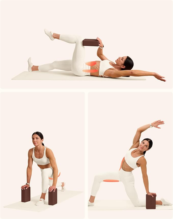 BetterMe Yoga Blocks Set of 2 – High Density Foam Yoga Blocks for Stretching, Pilates & Workouts – Lightweight Non-Slip Exercise Blocks for Flexibility & Balance