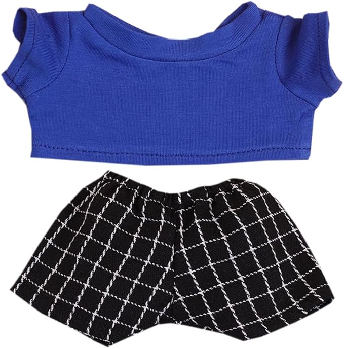 Plush Doll Clothes Solid Color T-Shirt Pants Dress Up Accessories for 10cm 15cm-17cm 20cm Doll (A7, 20cm)