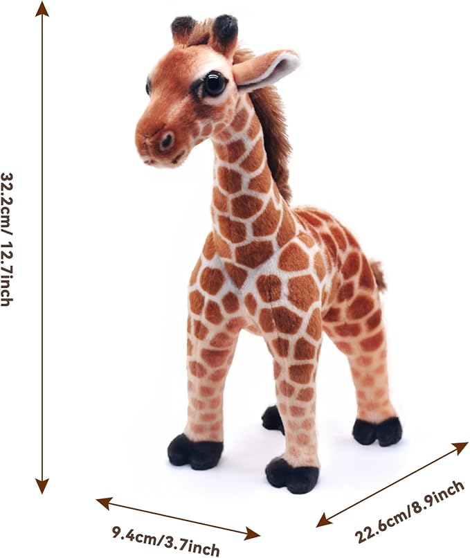 HWD 14'' Lifelike Stuffed Giraffe Doll, Cute Soft Stuffed Animals Plushies Toys for Kids Toddlers Christmas Xmas Birthday