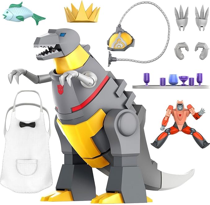 Super7 ULTIMATES! Transformers Grimlock (Dino Mode) - 9" Transformers Action Figure with Accessories Classic Cartoon Collectibles and Retro Toys