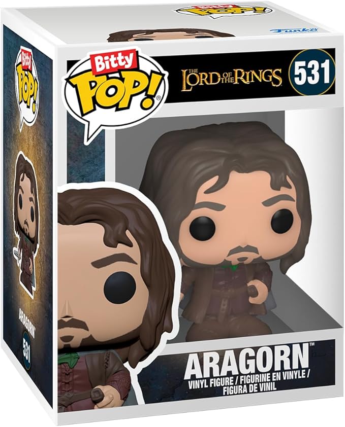 Funko Bitty POP! Lord of The Rings - Frodo, 4-Pack and A Surprise Mystery Mini Figure - 0.9 Inch (2.2 Cm) - Lord of The Rings Collectable - Stackable Display Shelf Included - Gift Idea