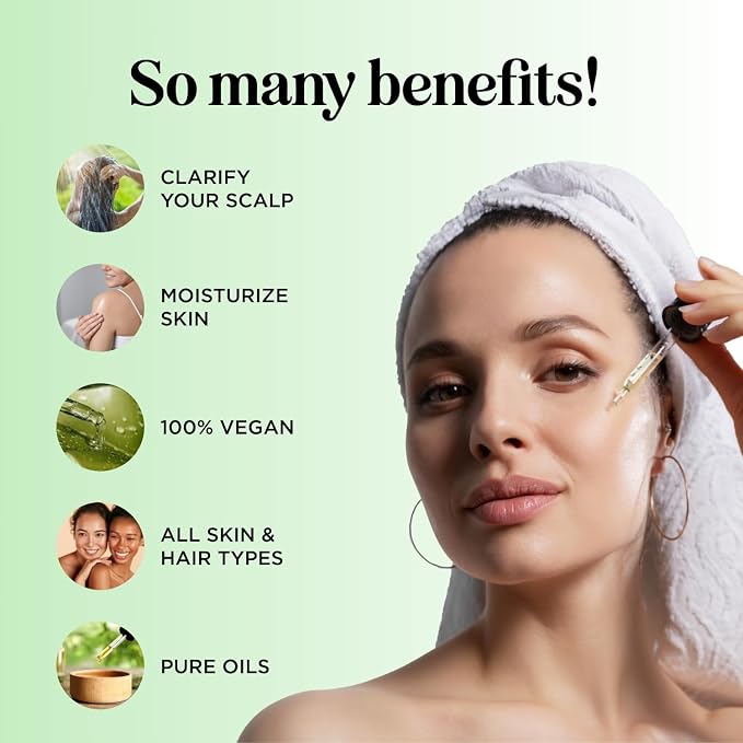 Pure Tea Tree Oil for Hair Skin and Nails - 100% Pure Undiluted Tea Tree Essential Oil with Dropper for Topical Uses Aromatherapy Diffusing and Home and Beauty DIYs - Vegan and Cruelty Free (1 Fl Oz)