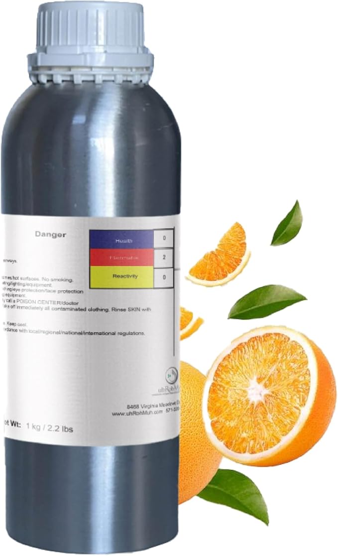 Tangerine Essential Oil, Citrus Reticulata, Cold Pressed Citrus Peel Oil, Sweet Citrus Aroma for Aromatherapy, Diffuser, Massage, Skin Care, Natural Fragrance Oil for Blends – Net Wt. 1 kg / 2.2 lb