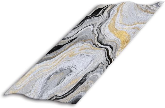 Abstract Marbling Water Hand Towel Grey Gold Face Towels Suit Travel Sports Pool Swimming Bath Camping Spa Gym Yoga,15x30 Inch