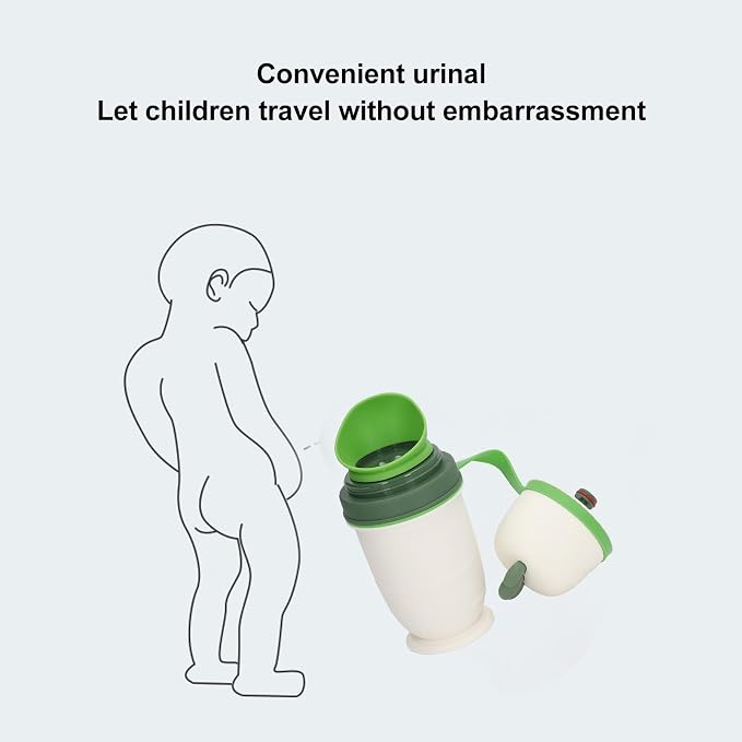 Garosa Child Kid Toddler Pee Training Cup, Child Potty Baby Boy Portable Potty Emergency Urinal Toilet for Car Travel and Camping (Pearl White)