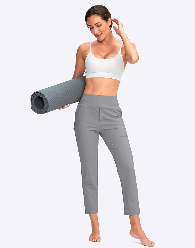 YYV Women's Golf Pants High Waist Stretch Ankle Pants with Pockets | Work Ankle Pants, Dress Pants with 4 Pockets, For Yoga Business Travel Casual