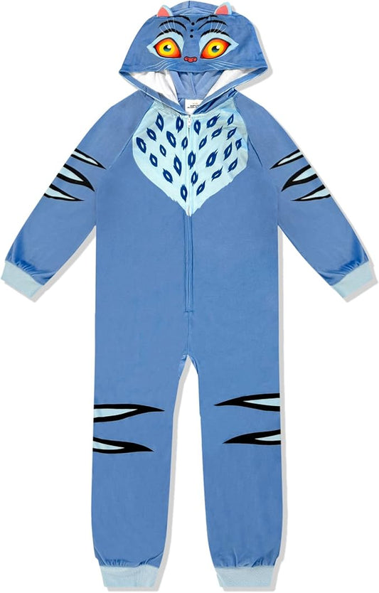 Kpop Demon Hunter Kids Onesie Pajamas - Boys Girls Long Zip Up Hooded Blanket Sleeper, One Piece Costume - Official License