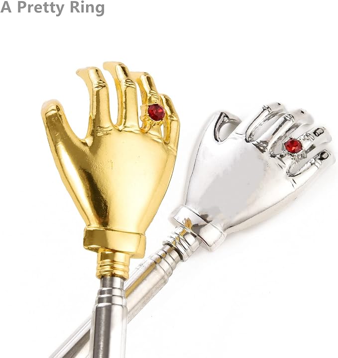 Telescopic Back Scratcher Extendable Handle, Portable Stainless Steel Hand Massage Tool, Extends from 8.66 to 23.23 inches, 2 Pack