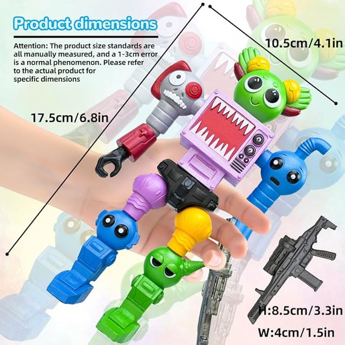 7 Inch Spunky Action Figure - Sprunky Toys Poseable & Detachable Joints Robot, Vibrant Surrealist Collectible for Sprunky Birthday Decorations, Desk Toys & Spunky Gifts (Color-E)