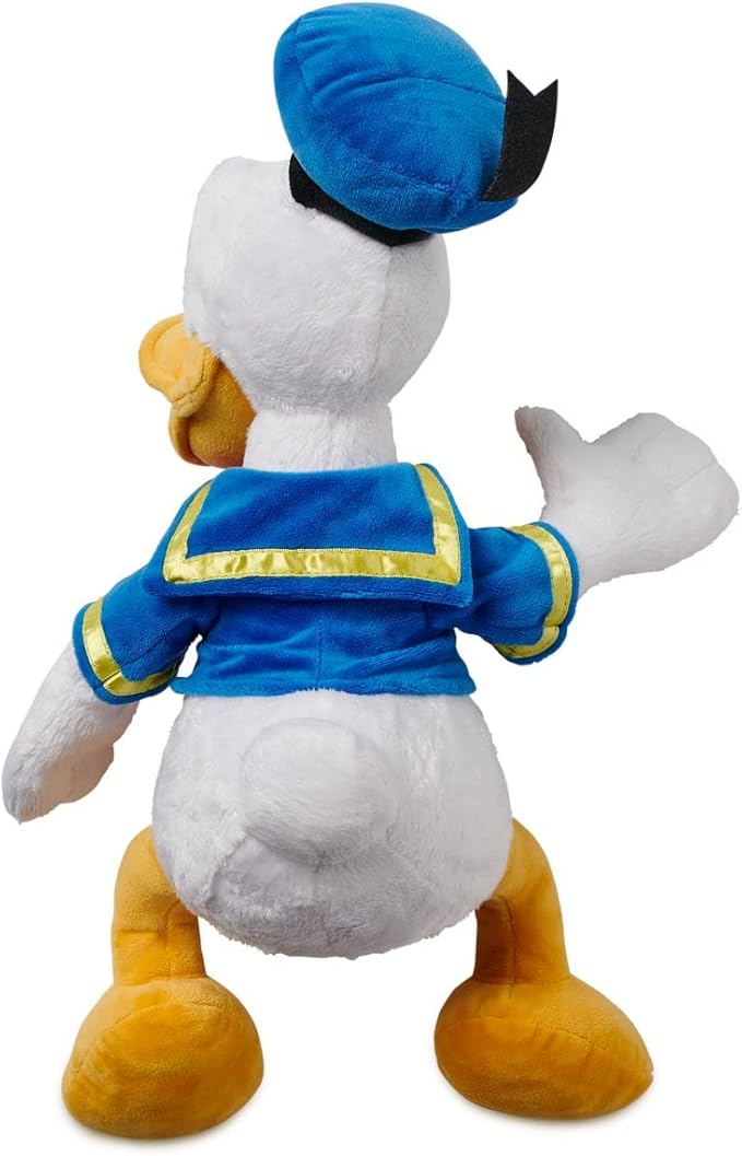 DISNEY STORE Official Donald Duck Medium Soft Toy for Kids, Cuddly Character with Fuzzy Texture and Embroidered Details, Disney Plushy Suitable for All Ages.