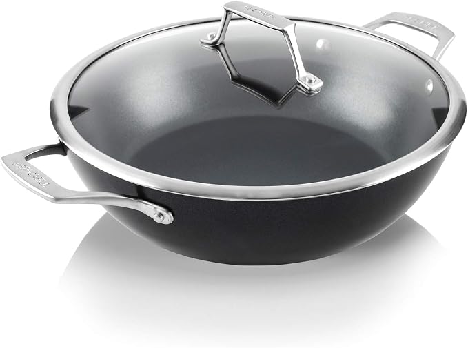 TECHEF - Onyx Collection - Nonstick Everyday Pan With Lid, 5 Qt Deep Frying Pan With Lid, For Sauteing, Frying, And Simmering, Induction Ready, PFOA-Free, Made In Korea
