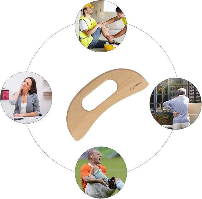 Wooden Cellulite Massager, Body Guasha Tool Wooden Guasha Tool for Body Guasha Wood Stick Massage Tool Lymphatic Drainage Body Muscle Relaxing- Wood Therapy Release Back Legs Shoulder Pain