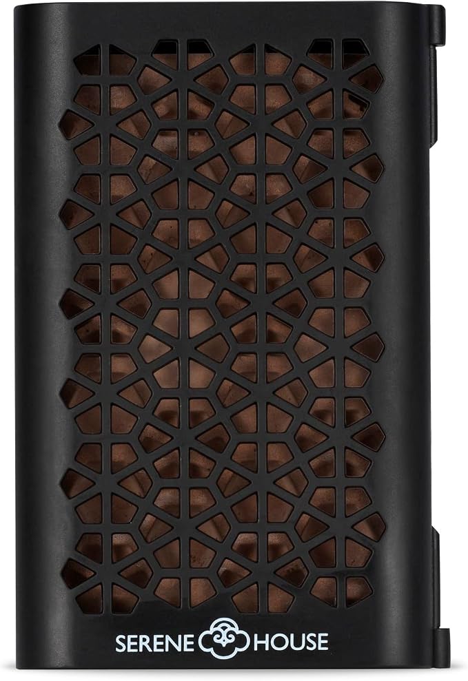Serene House Puccini Lava Rock Essential Oil Aromatherapy Car Vent Clip – Portable or Tabletop Usage for Convenient Scent-Based Stress Relief and Relaxation - Black