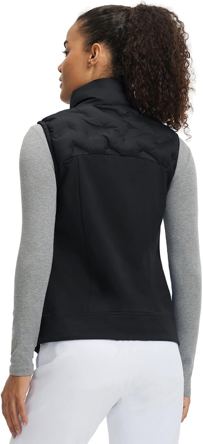 Puffer Vests Womens Lightweight Stand Collar Slim Fit Winter Sleeveless Jacket for Women with Golf Hiking