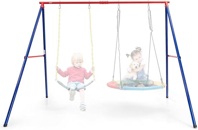 INFANS Swing Stand, 550 lbs Heavy Duty Metal Swing Frame, Extra Large A-Frame Swing Stand for Kids and Adult Indoor Outdoor Activity Backyard Playground