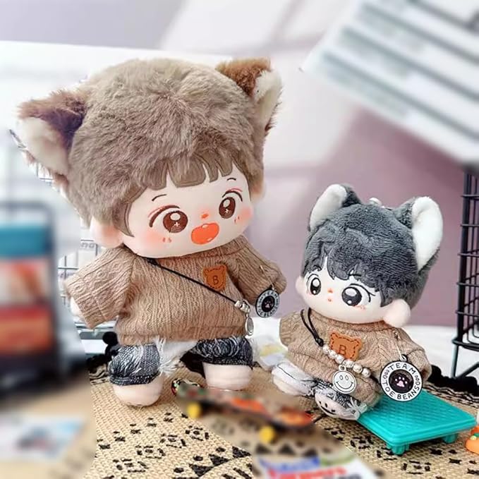 niannyyhouse 10cm~15cm 20cm Plush Doll Clothes Sweaters Jeans Accessories Doll Dressup (20cm)