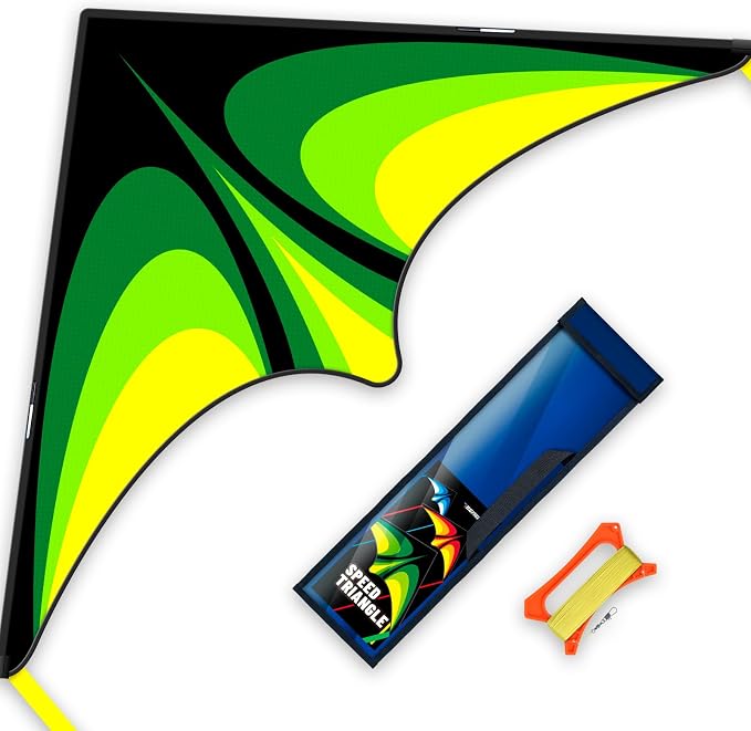 Delta Kite Set for Kids and Adults,Extremely Easy to Launch for Beginners, Perfect for Beaches and Parks,ites for Beach Trip Park Family Outdoor Games and Activities (Speed Triancle - G, 1)