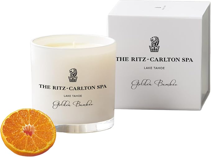 The Ritz-Carlton Candle - Lake Tahoe - Golden Bamboo - Gift Boxed - Notes of Satsuma Citrus, Lime, Apples, Bamboo - 9oz
