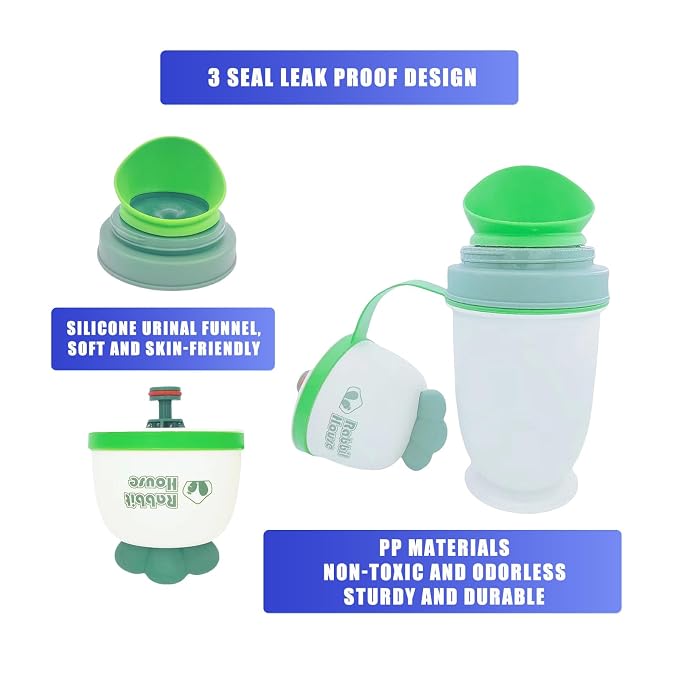 Toddler Urinals for Potty Training, Cute Portable Urinal for Toddlers Boys and Girls, with Clean Brush, Emergency Toilet Pee Bottle Pee Cup for Toddler Car Travel, Camping, Outside, (Pearl White)