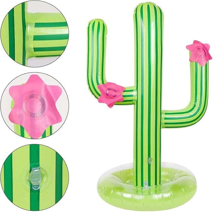 2 Pack Inflatable Cactus Ring Toss Game Sets with 8 Pieces Inflatable Rings for Pool Party Supplies Favors Summer Party Toys Floats Fiesta Party Accessories