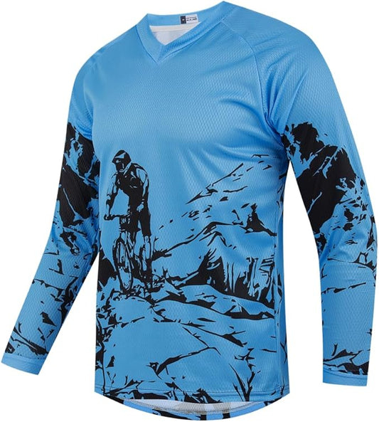 Youth Dirt Bike Jersey, Kids Mountain Bicycle Shirt Long Sleeve Powersports Children Downhill Jerseys for Big Kids