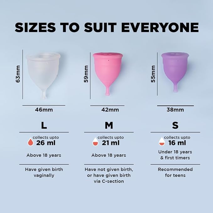 Pee Safe Reusable Menstrual Cup for Women (Small) | Made with Medical Grade Silicone | Soft, Flexible, BPA & Latex Free | Up to 12 Hours Protection | Travel Friendly Pouch Included