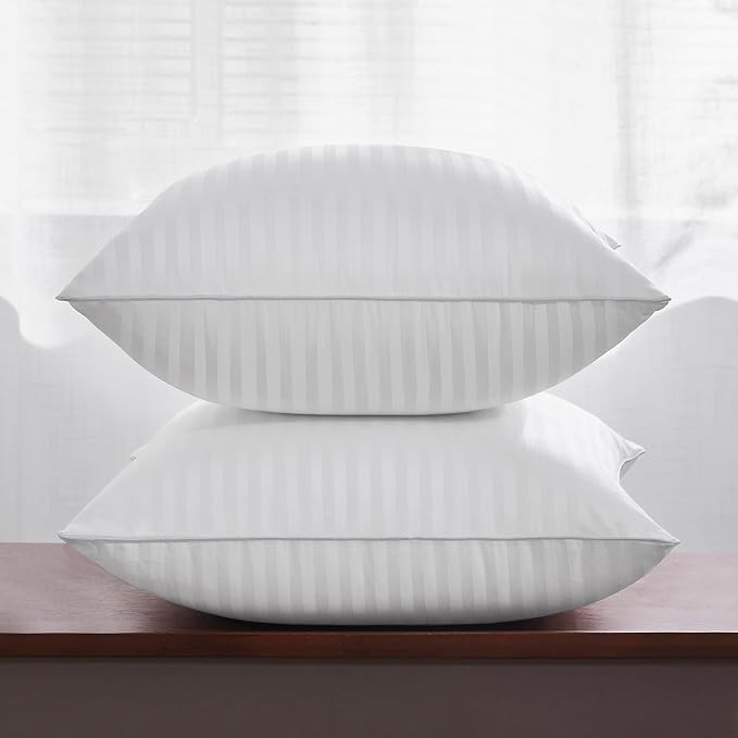 Oubonun 20 x 20 Throw Pillow Inserts Set of 4 | Firm and Fluffy Decorative Square Pillows for Couch Bed Sofa with Soft Cotton Cover White Cushion with Down Alternative