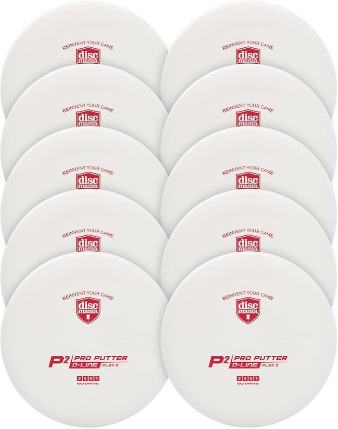 Discmania Flex 2 D-Line Putter Pack | Beginner Disc Golf Putter Set | Grippy Base Plastic | Straight Flight & Comfortable Grip | Perfect for Practice Putting | Colors May Vary