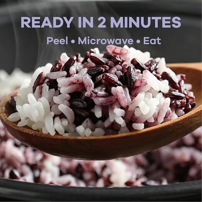 OTOKI Korean Sprouted Black Rice, Antioxidant-Rich Purple Rice Bowls, Gluten-Free & Vegan, Ready in 2 Minutes, 7.41 oz (Pack of 12)