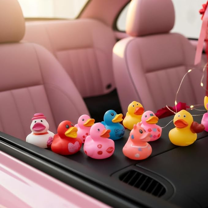 36 Pcs Valentines Rubber Ducks,Bath Showers Accessories,Mini 2.16" Duckies Bath Toys for Kids Girls Boys Valentines Day Party Favors Gift Exchange (Valentines)